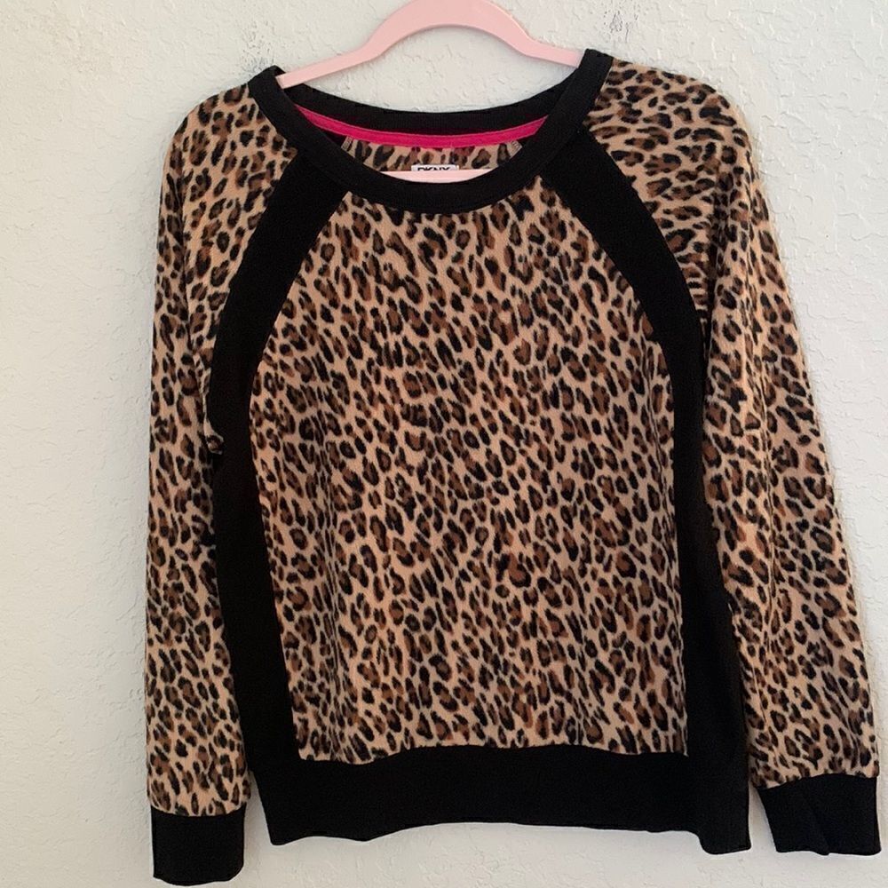 DKNY Enimals Print Women’s Fleece Sweater Size M